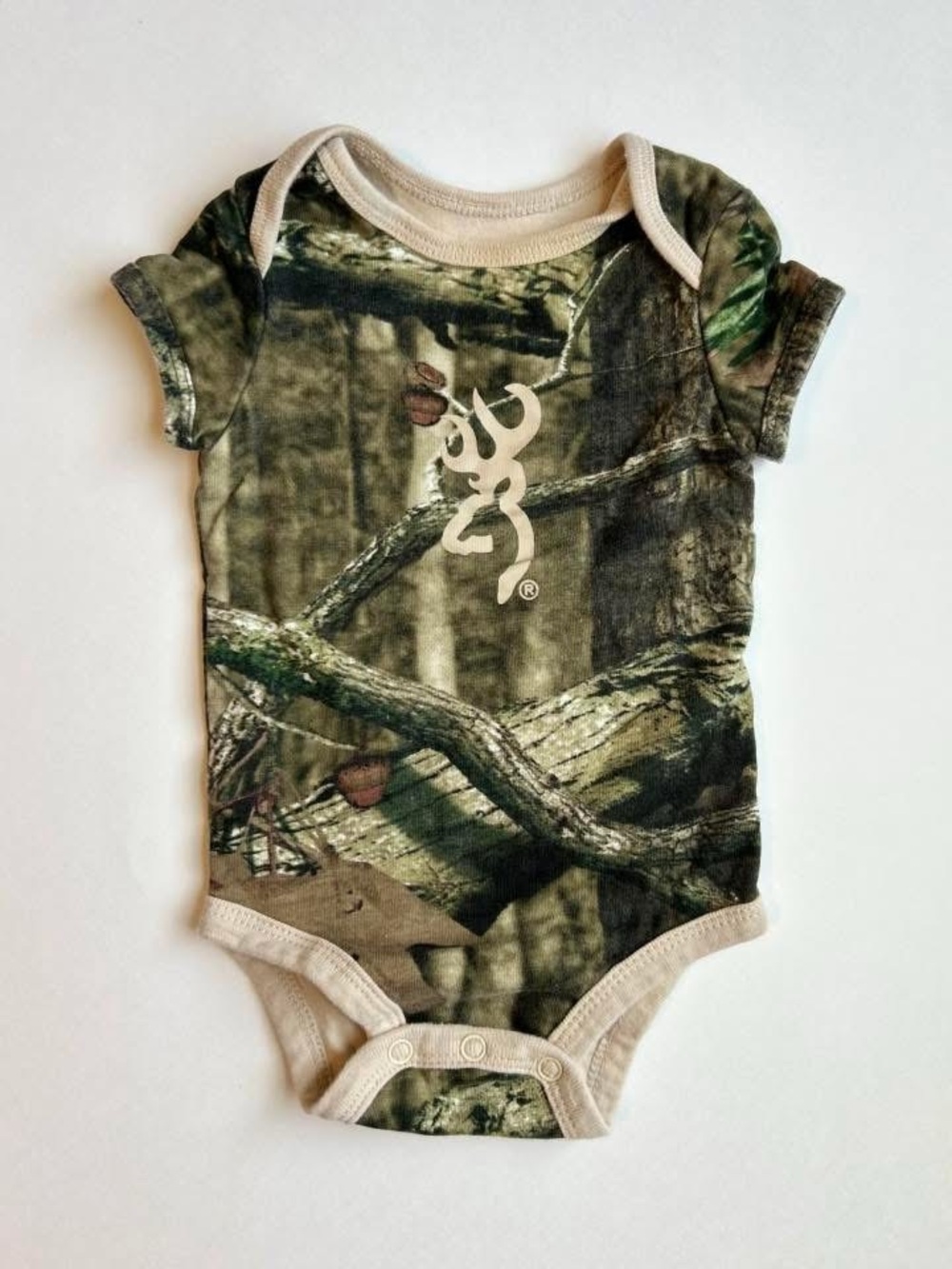 Browning Infant Camo Onesie in Green and Tan